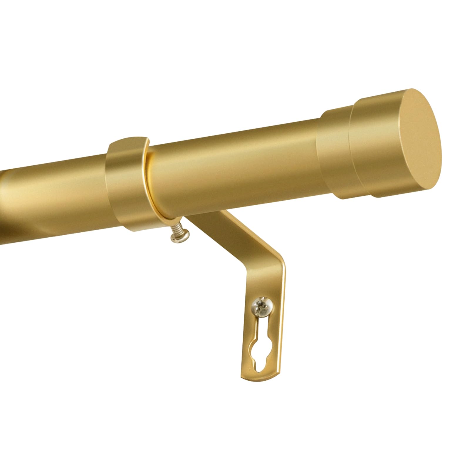 BellaHills 25mm Curtain Poles for Eyelet Curtains Adjustable Curtain Rod with Metal Finials 76 to 269 cm Window Curtain Pole with Brackets Fittings Set for Living Room Bedroom, Gold