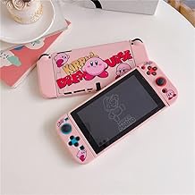ENIFLY Cute Soft Shockproof Kirby's Dream Land Dockable Cover Case Compatible with Nintendo Switch OLED, Durable Scratch Resistant Shell for Joycon, Silicone Protective Skin Set