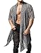 JOGAL Mens Mesh Fishnet See Through Cardigan Ruffle Shawl Collar Open Front Top White Medium