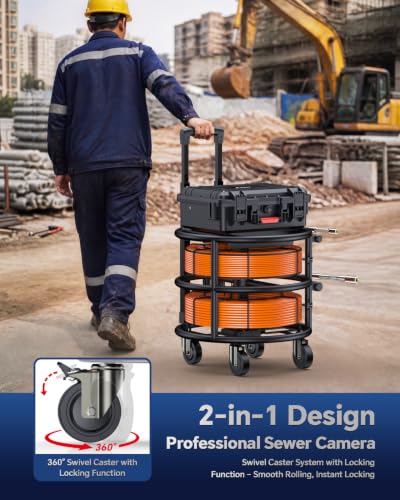 Cámara de Alcantarillado de 10" con Localizador, 2-en-1 Dual-512Hz-Cable y Sonda Dual miniatura 6