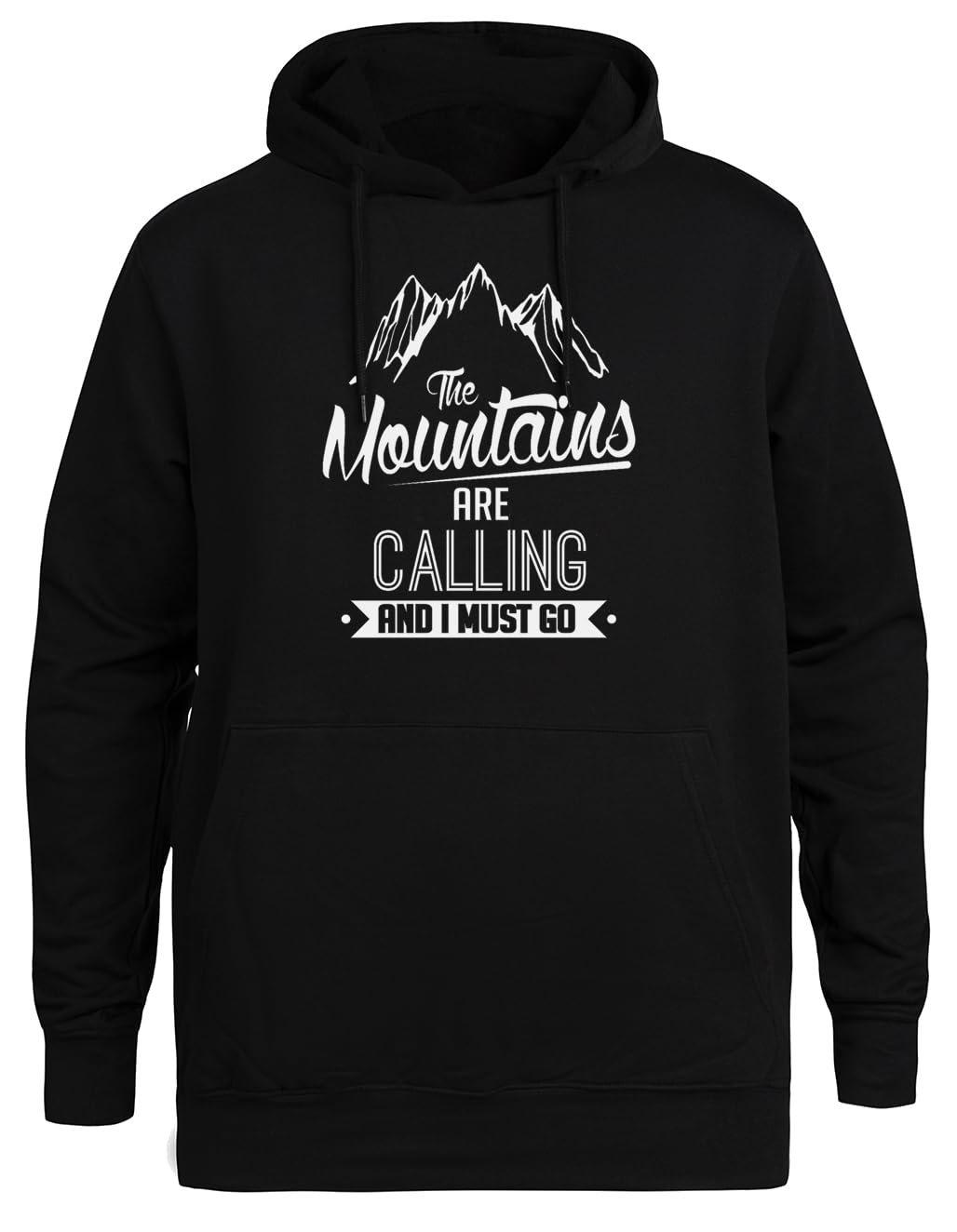 The Mountains Are Calling And I Must Go Unisex Czarna Bluza Ekologiczna z Kapturem Unisex Black Hoodie Eco-Friendly Hooded Jacket