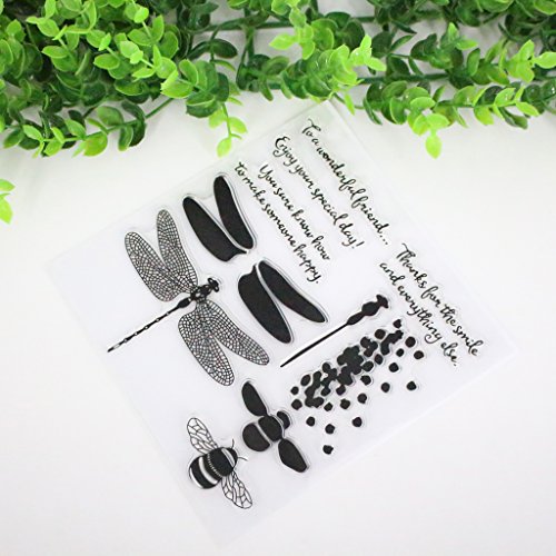 Wiffe Dragonfly cling timbro di gomma di silicone