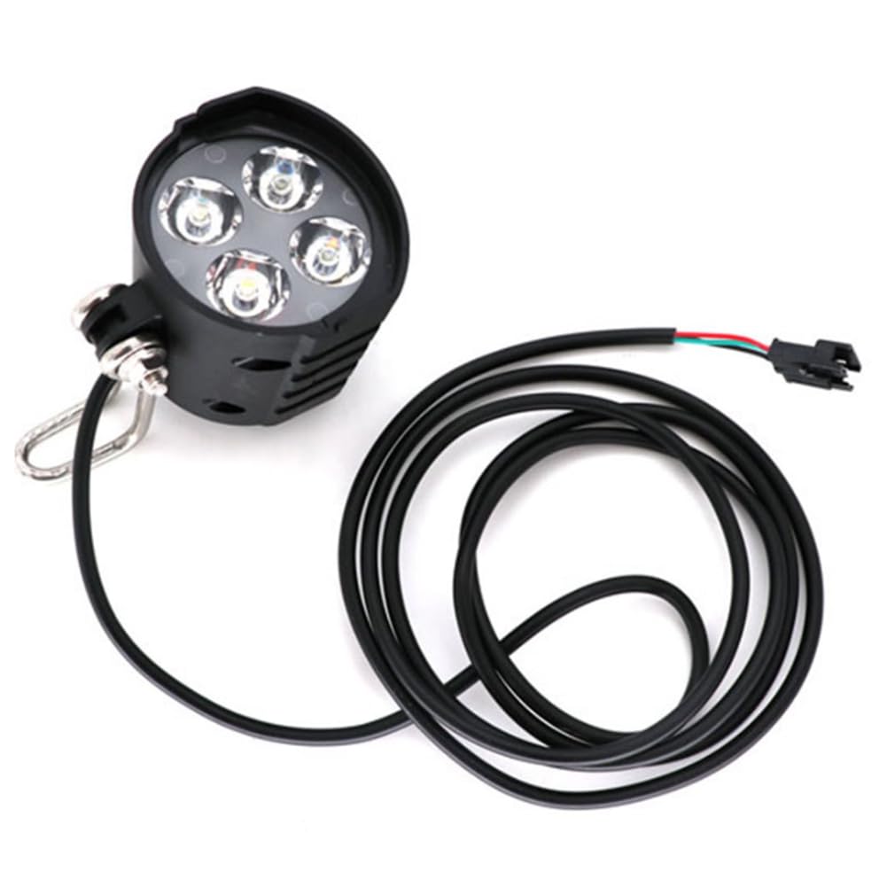 Pinafresa E-Bike Horn Light 12W 12W High-Intensity 4 LED Bicycle Headlight Waterproof 2 in 1 Horn and Light Bicycle Flashlight for Night Riding Safety