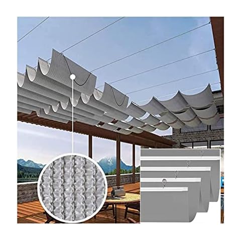 MHxin-CanopyShading Patio Pergola Shade Sail Pergola Sunshade Waterproof Canopy Wave Shade Sail Wood Pergola Cover Cover