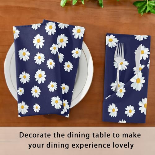 Servilletas de tela Daisy Flower set x6 20x20 in miniatura 7