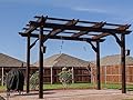 Pergola Depot Fedora 16x16 Cedar Pergola Kit with 10' Posts and End Shape C