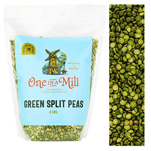One in a Mill Dried Green Split Peas 4lb Bulk Resealable Bag | For Soup, Stews, & Curries | All-Natural Plant-Based Protein | Non-Irradiated & Sproutable | Vegan Non-GMO, Certified Kosher