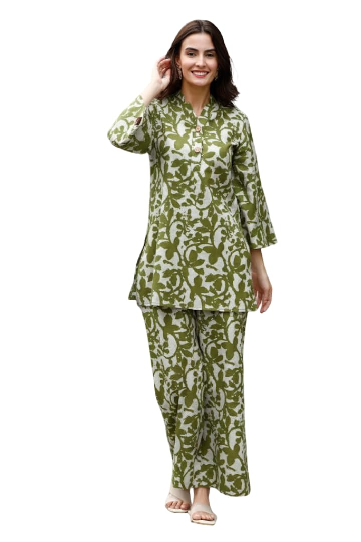 Women’s Cotton Co-Ord Set | Stylish 2-Piece Top & Pant Set | Casual & Comfortable Wear