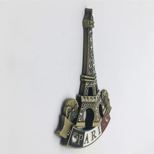 Miniatura 3 de Imán de nevera de la Torre Eiffel de París Francia 3D de metal hecho a mano Artesanía Turística Ciudad Recuerdo Colección Letra Adhesivo