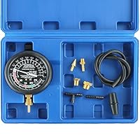 ATPEAM Unterdruck Manometer Set, Vakuummeter Vakuumtester kfz, Vakuumtester für Vergaser, Benzinpumpe und Unterdrucksysteme, Präzises Unterdruck Manometer für KFZ Diagnose