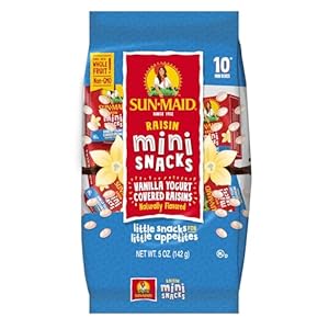 Sun-Maid Vanilla Yogurt Coated Raisins – (10 Pack) 0.5 oz Mini Snack-Size Box – Yogurt Covered Dried Fruit Snack for Lunches and Snacks