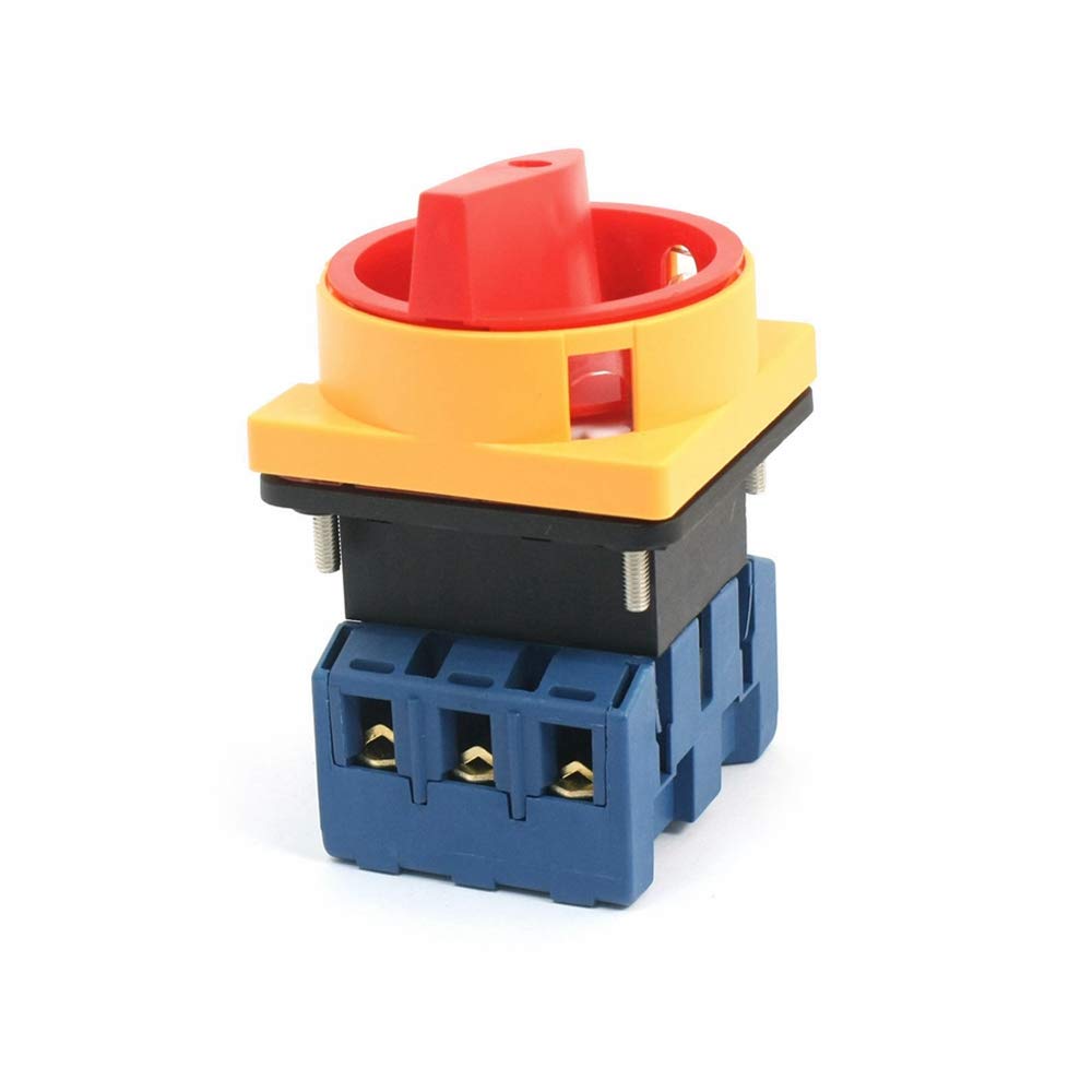 Load Circuit Breaer Rotary Switch AC 690V 63A 6 Terminals 3 Poles 3 Phases 3NO 2 Positions On-Off Rotary Cam Changeover Switch