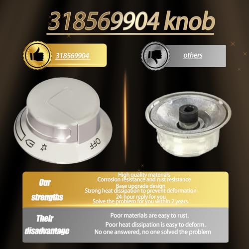 Radinglin 2024 Upgrade 318569904 Cooktop Burner Control Knob*5 For Frigidaire Electrolux Range Control Knob thumb #2