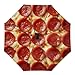 Meaudiwes Fashion Windproof Folding Travel Umbrella Unisex Compact Automatic Open Close Pizza