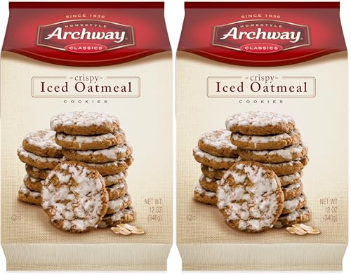Archway Cookies, Crispy Iced Oatmeal Cookies, 12 Oz (Pack of 2)