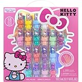 Hello Kitty Non-Toxic Peel-Off Water-Based Safe Quick Dry Nail Polish Set for Girl Kids Ages 3+, Perfect for Birthday Gift Parties, Sleepovers & Makeovers, 18 Pcs