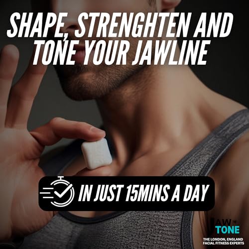 JawTone™ -HARD chewing gum for Facial Fitness and Jawline enhancement MINT 2monthQTY (40 UNITS) revolutionary exerciser trainer to shape strengthen define tighten your face jaw jawz for men and women.