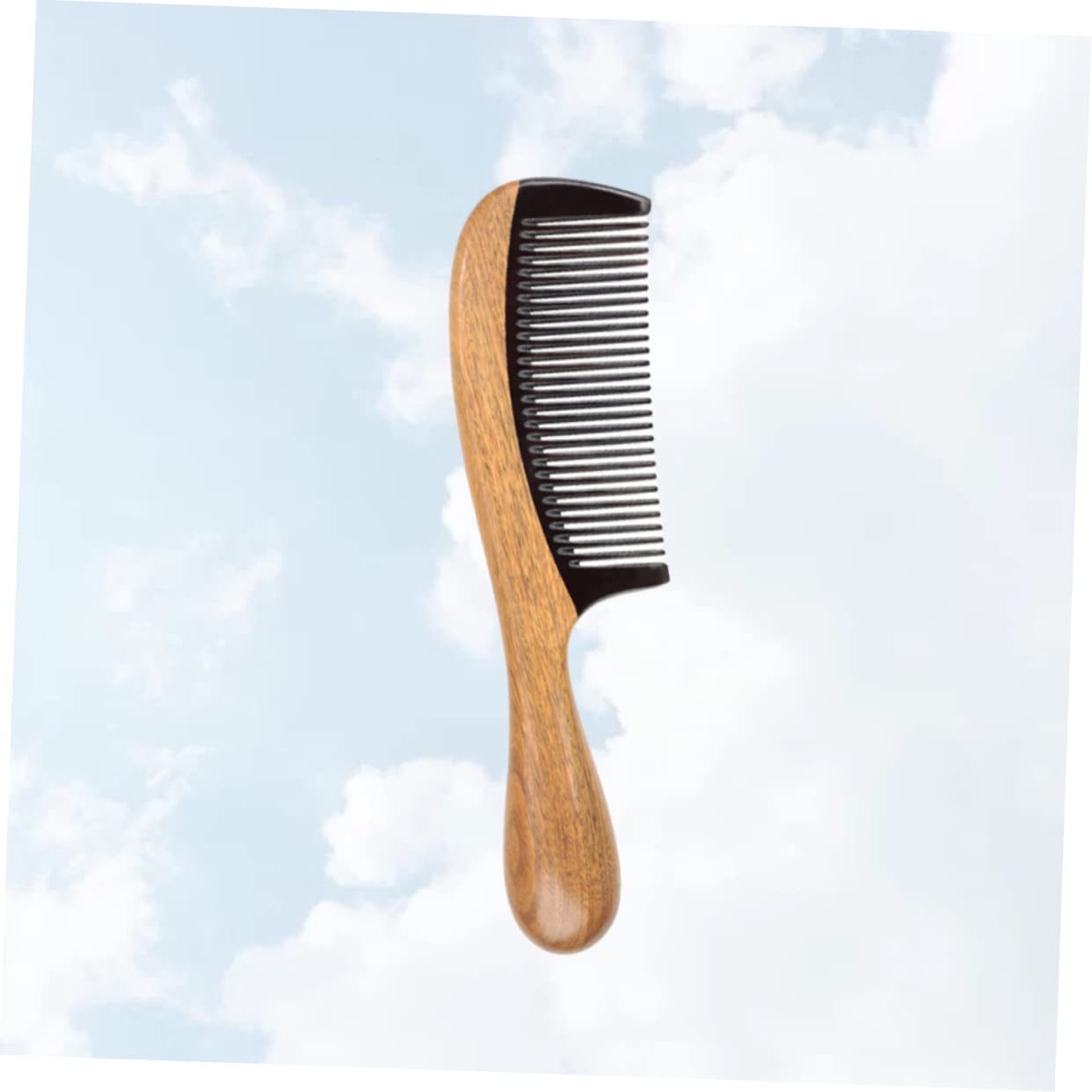Didiseaon Peine De Masaje Mango Redondo Antiestático Peine De Sándalo Cuerno Para El Cabello