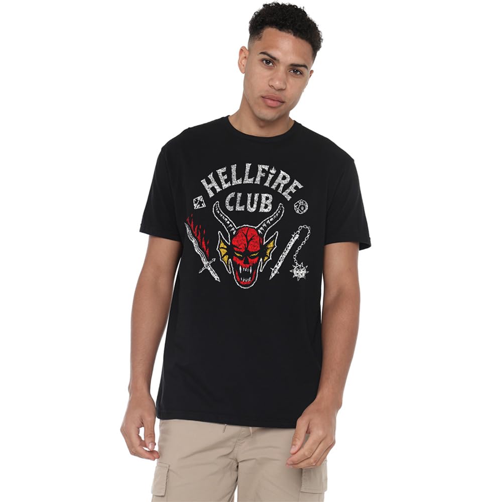 Stranger Things Hellfire Club Invert Unisex T Shirt, Black, XX-Large