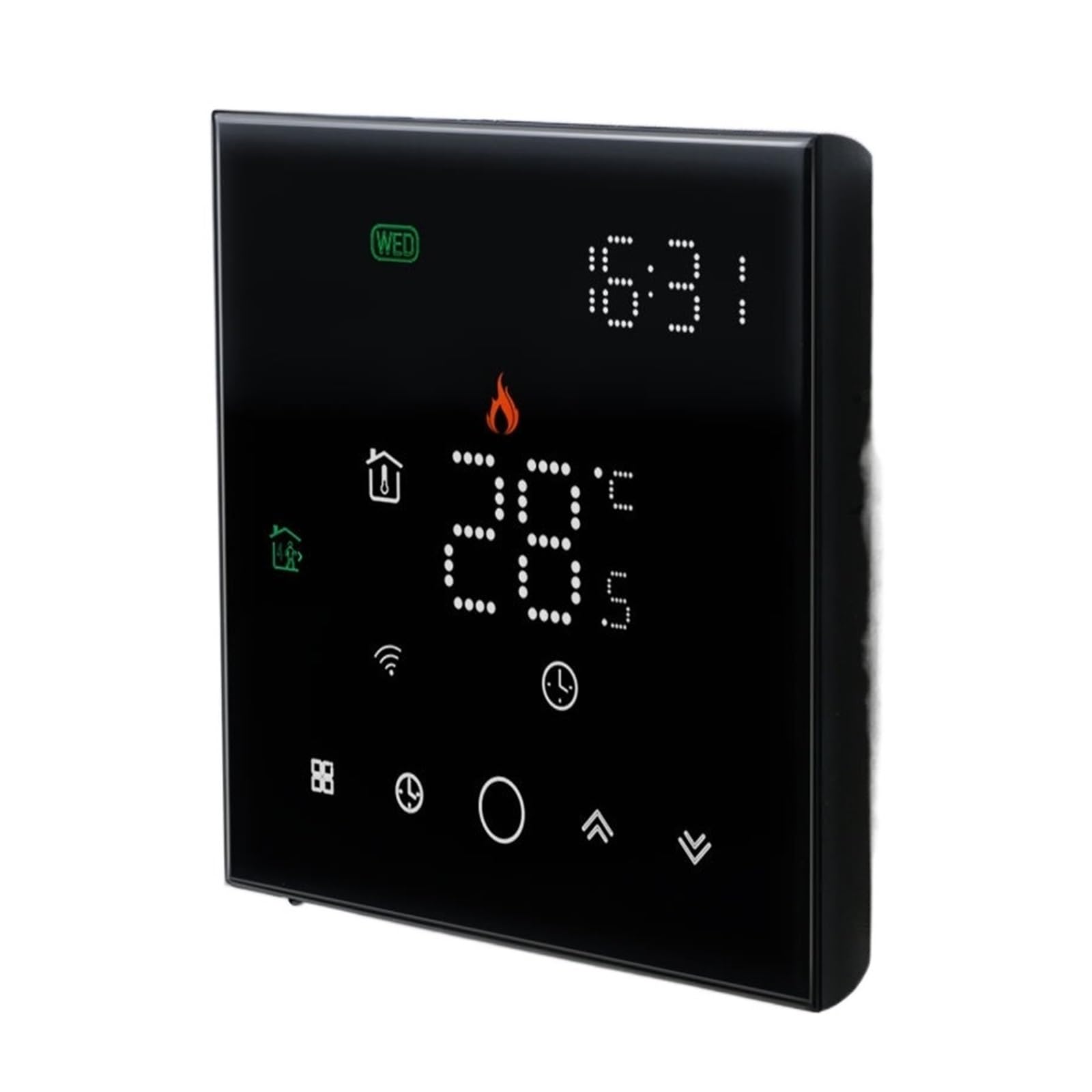Termostat WiFi Inteligentny dotyk Ciepła podłoga Regulator temperatury Elektryczne ogrzewanie podłogowe Kocioł gazowy APP Zdalne sterowanie OszczęDza Energię I Koszty Ogrzewania(No wifi black GA)