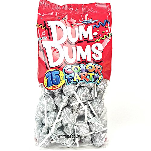 White Dum Dums Color Party - Birthday Cake Flavored - 75 Count Bag - 12.8 ounces - Includes Free How To Build a Candy Buffet Guide