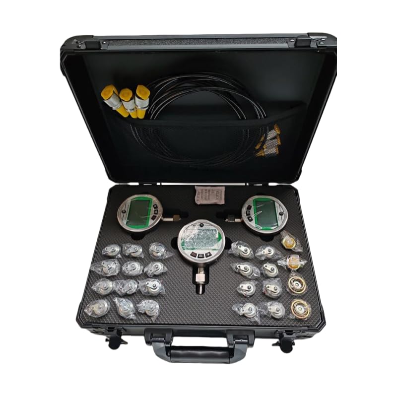 70P Digital Hydraulic Pressure Test Kit w/ 2 Gauges (16MPa, 70MPa) & 22 Couplings Replacement for Caterpillar, John Deere Excavator Repair Mixizap