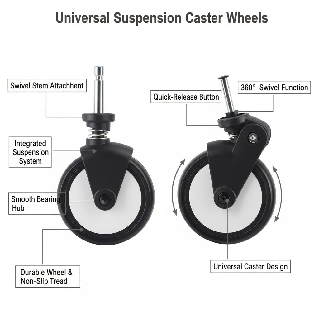FTVOGUE Accesorios de goma para cochecito Yoya Vovo con ruedas delanteras y traseras intercambiables, accesorios para cochecito Yoya Vovo con herramientas (01)