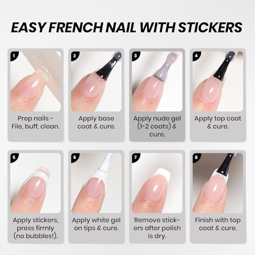 Image of Beetles Black White Gel Polish Kit - Simple Black & White Colors Collection, 2pc 15ML HEMA-FREE French Nails Design Trendy Colors Uv LED Lamp Salon DIY at Home Nails Gifts for Women
