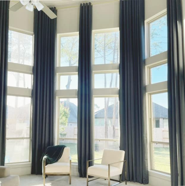 Ikiriska Blackout Extra Long Curtain. 12-24 ft Long Darkening Custom Made Drape Beige 50 Wx156 L product thumbnail 19