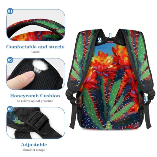 Cartables pour enfants avec trousse ensemble de 2 pièces fleurs de cactus