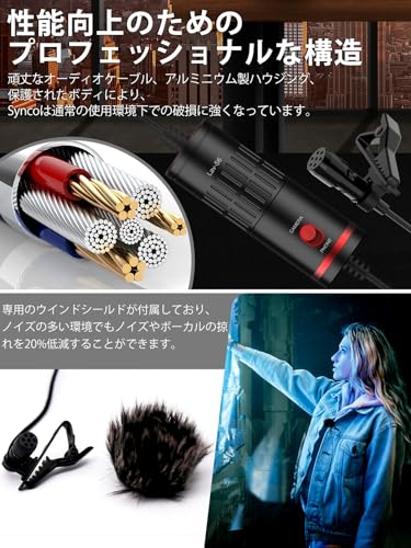 Image of SYNCO Lavalier Clip On Microphone, Mini Wireless Lavalier Mic,Red