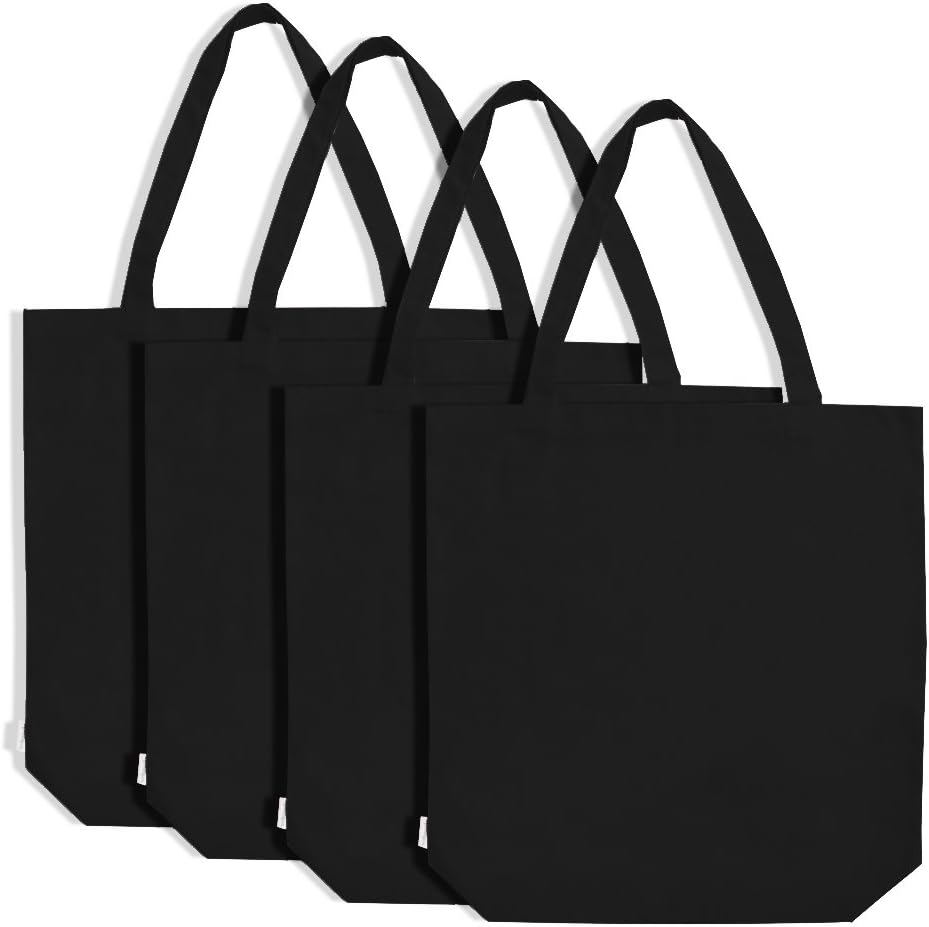jlon Cotton Tote Canvas Bag, Heavy Duty Grocery Bag Reusable Large