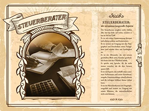 Retro Holzschild 30x40 cm Beruf Steuerberater Steuerrecht Umsatzsteuer Jobbeschreibung Eigenschaften