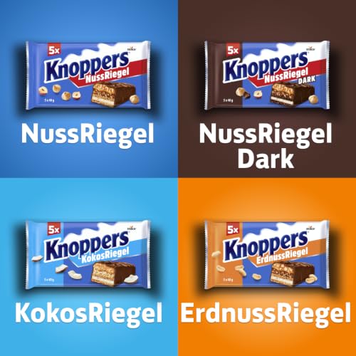 Knoppers NussRiegel, 5 Schokoriegel mit Haselnüssen & Karamell - 1 x 200 g – Ansicht 6