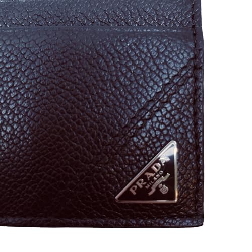 Prada Mens Black Vitello Grain Leather Card Case Holder4