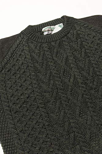 Aran Crafts Men's Irish Cable Knitted Crew Neck with Tweed (100% Merino Wool)4