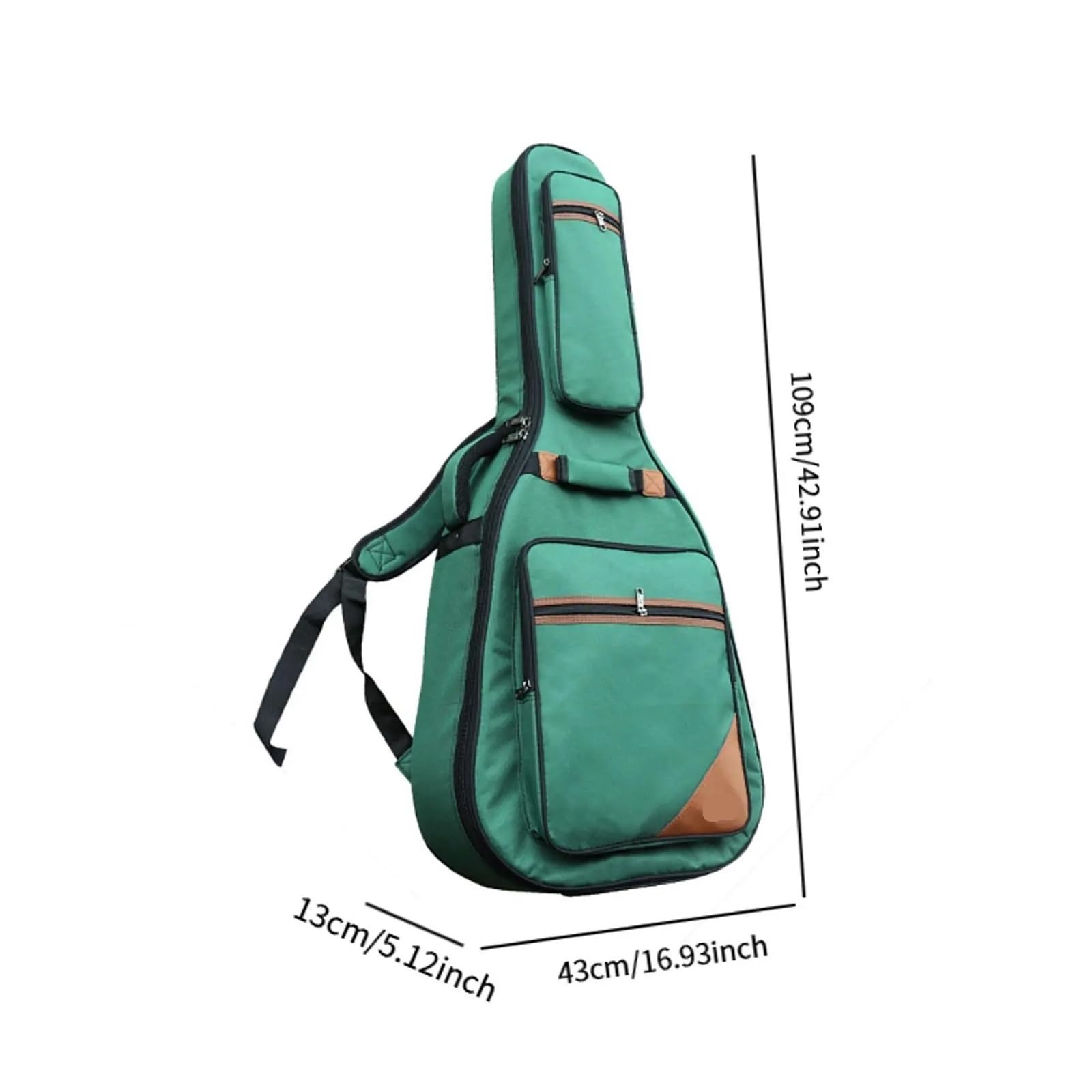 Bolsa for Guitarra acústica de 42 Pulgadas, Tela Oxford Resistente a los arañazos, Mochila Impermeable(Green)