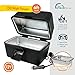 TRAVEL TIME 12V Portable Stove with 5-Pans & Lids, 150w – Universal for Most Vehicles, Mini Microwave Food Warmer for Car, Truck, Travel, Work Cooking