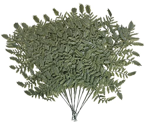 Vinyl Artificial Leather Leaf Fern Stems~ Greenery Stems for Floral Arrangements, Memorial Displays and More | 14