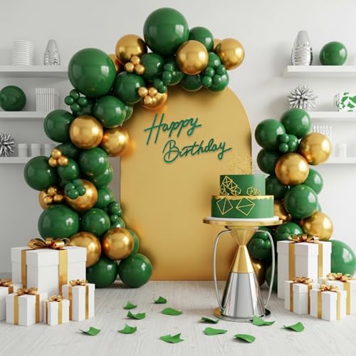 Image of TONIFUL Happy Birthday Sign for Backdrop - Glitter Green Felt Banner - Includes Dot Glue - Perfect for Birthday Party Backdrop,Wall Decor,Balloon Arch,Photo Background