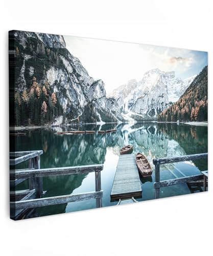 MuchoWow© Impression sur Toile Decoration Murale Peinture 120x80 cm Tableaux Decoratifs Muraux Déco Chambre Tableau Salon Nature - Montagnes - Neige - Forêt...