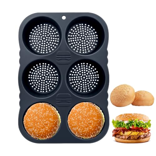 Obsoorth Hamburger Bun Pan Silicone Hamburger Bun Mold
