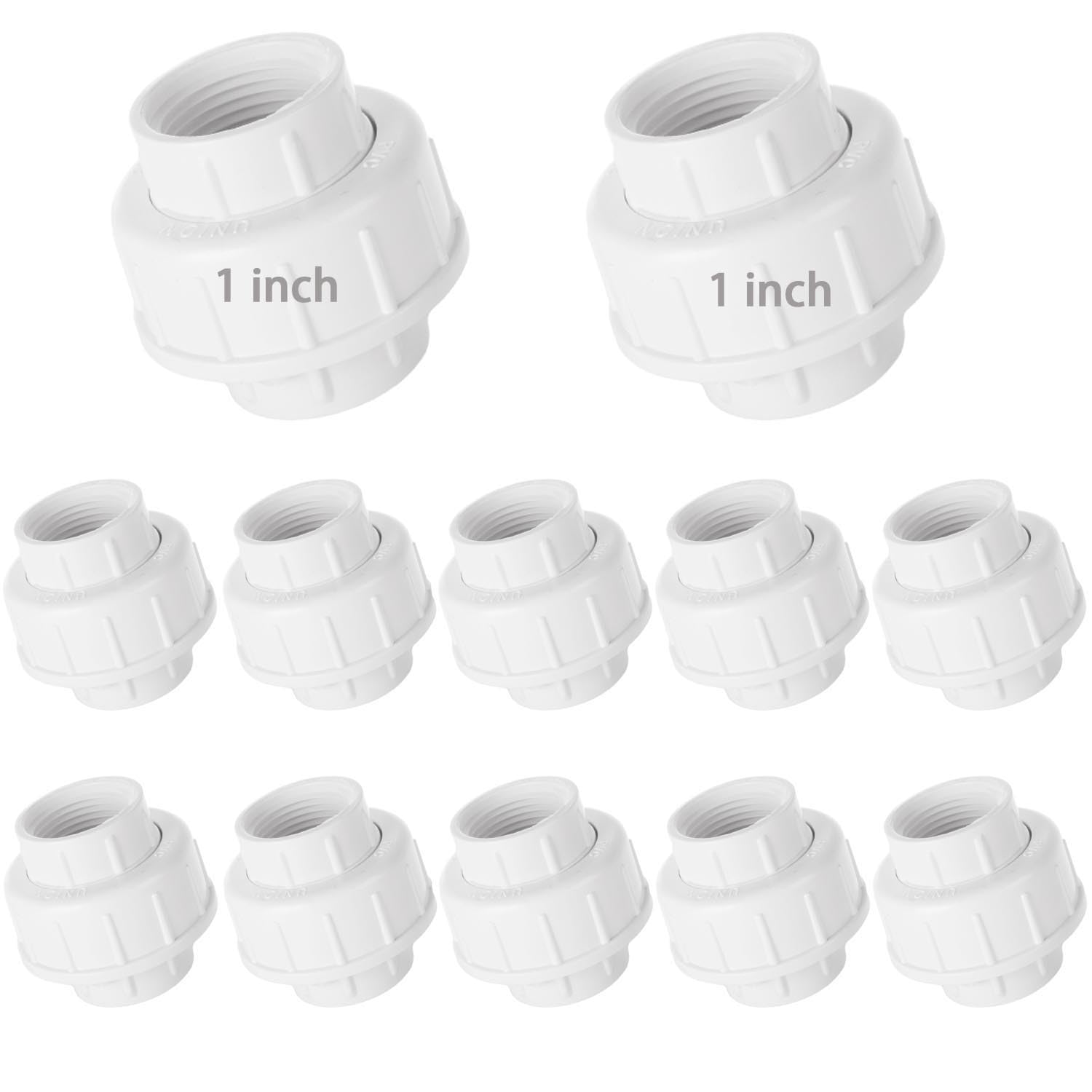 Snapklik.com : 12PCS 1 Inch PVC Union Threaded PVC Union Coupling Pipe ...