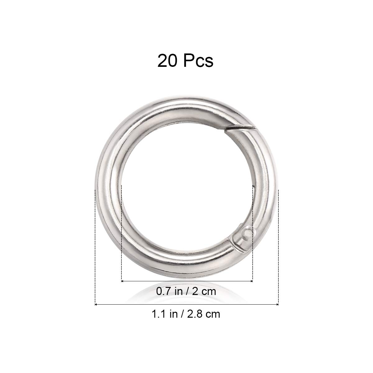 Mousqueton Rond Anneaux Porte-clés Alliage De Zinc 10 Pièces Black 30 Mm 91772908