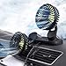 Wentylator samochodowy z dwoma głowicami, USB, 12 V, do samochodów ciężarowych, 24 V, 360 °, regulowany wentylator na deskę rozdzielczą, z 3 regulowanymi prędkościami wentylatora