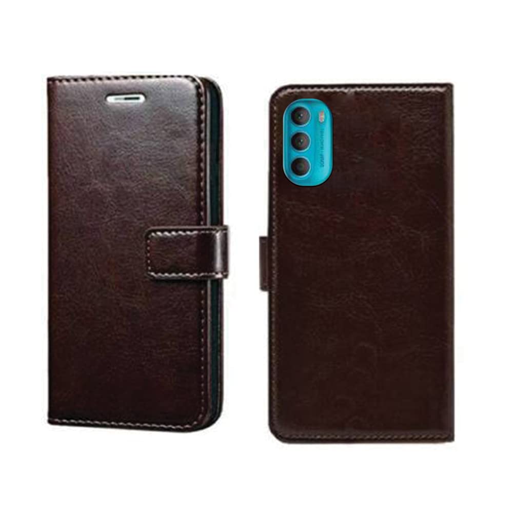 Inktree Moto G71 Flip Case | Premium Leather Finish Flip Cover | with Card Pockets | Wallet Stand |Complete Protection Flip Cover for Moto G71 - Coffee (B09RW1QK32) Amazon Price History, Amazon Price Tracker