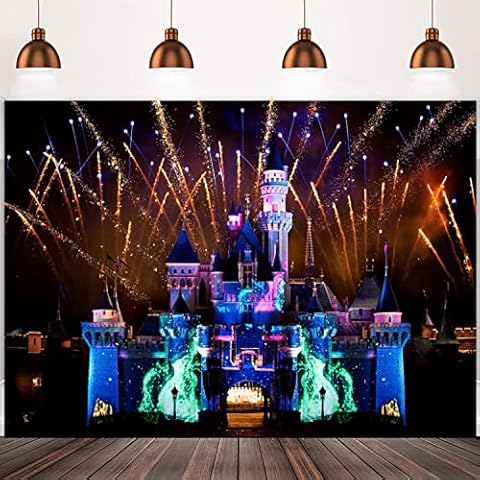 MECOLO 7x5ft Castle Backdrop Christmas Beautiful Castle Night View Photography Background for Children and Girl Birthday Party Decorations Princess Photo Studio Video Shooting Props Cover