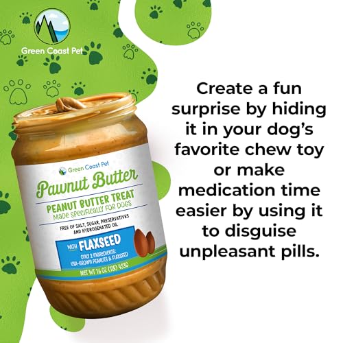 All-Natural Pawnut Butter for Dogs | Made in USA | Peanut & Flaxseed Blend All-Natural Pawnut Butter for Dogs | Made in USA | Peanut & Flaxseed Blend