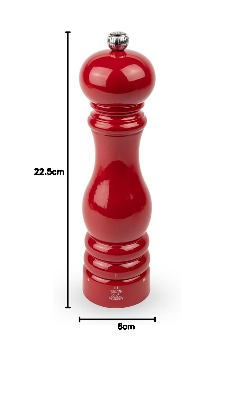 PEUGEOT - Pfeffermühle Paris u‘Select 22 cm - 6 voreingestellte Mahlgrade - Aus PEFC-zertifiziertem Holz - Passionsrot lackiert – Ansicht 2