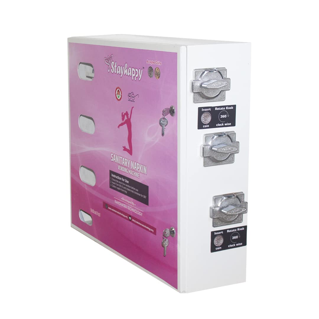 Nakshatra Technology Manual Pad Vending Machine|Sanitary Napkin Dispenser&Pad Machine|Hygienic Sanitary Napkin Machine For Women|Easy-To-Use Sanitary Pad Vending Machine(100 Pads)